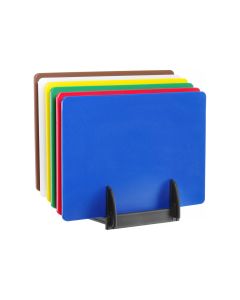 Set Snijplanken HACCP met rek 6 stuks 450x300x10 mm