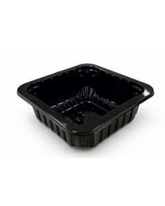 Foodtainer 60/45 zwart A-pet 132x132x45mm