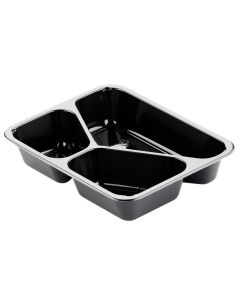 CPET tray 3-vaks 226x175x43mm zwart (t.b.v. 525cc/275cc/205cc)