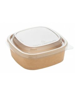 Deksel voor kraft paper bowl vierkant 400/600ml