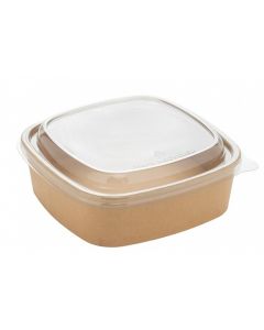Deksel voor kraft paper bowl vierkant 900/1200ml