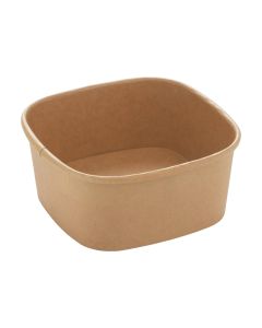 Kraft paper bowl vierkant 400ml