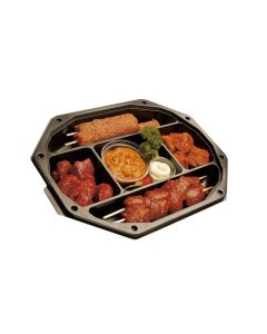 Cateringschaal 5-vaks zwart 335x250mm