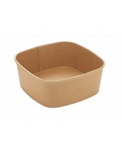 Kraft paper bowl vierkant 170x170x65mm